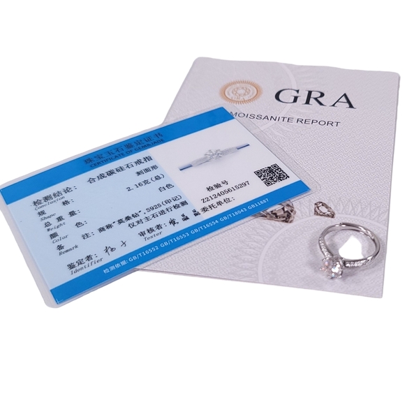 New! Certified 1ct  t.w. Moissanite Round Brillant cut Engagement Weeding Ring. - Picture 4 of 4